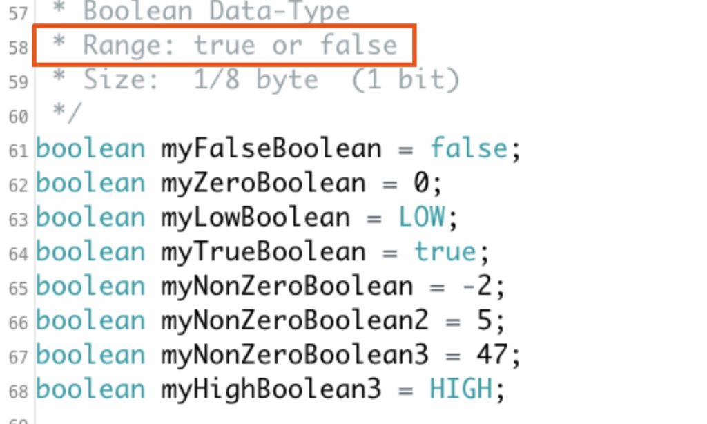 Examples Of Using Different Arduino Data Types: