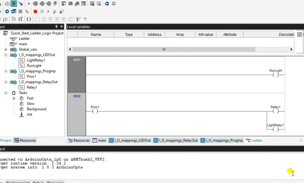 Arduino OPTA IoT PLC – Quick Start Ladder Logic: Steps