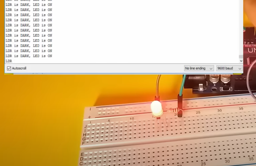 Interfacing LDR Sensor with Arduino: