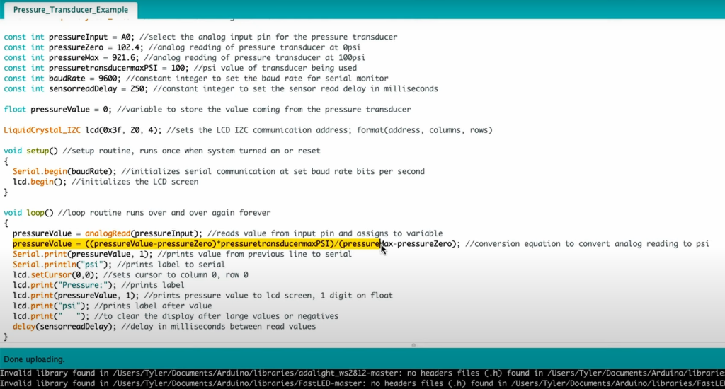 Arduino Pressure Measuring and Logging: