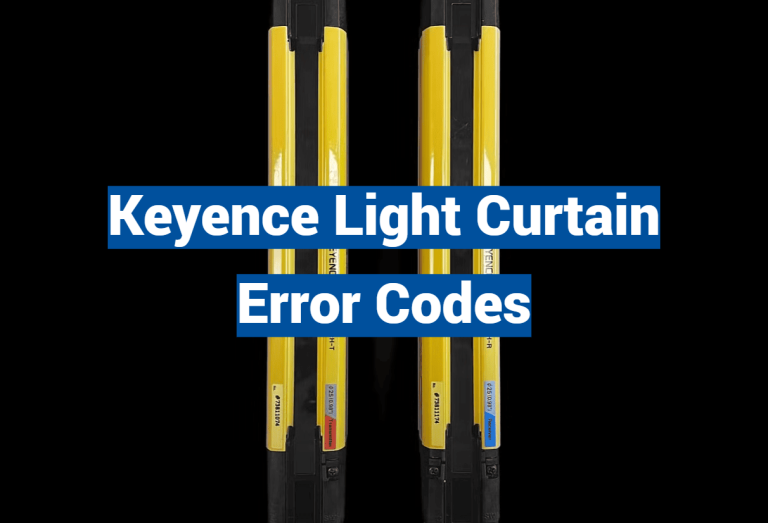Keyence Light Curtain Error Codes
