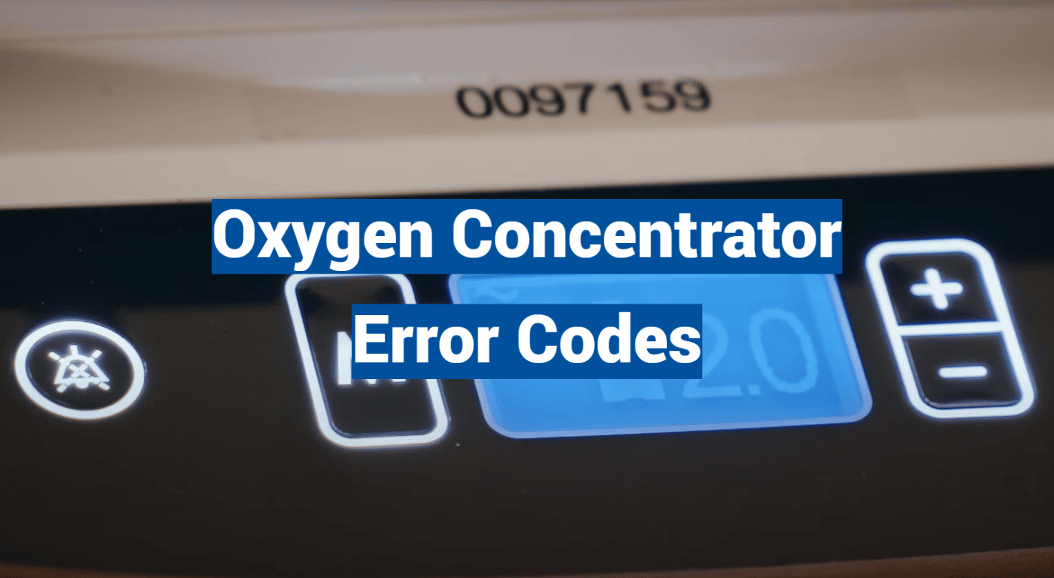 O2 Number Code Oxygen Concentrator Error Codes