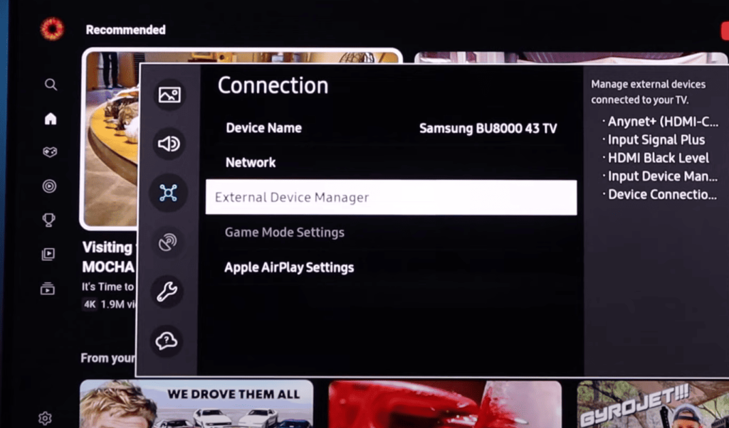 Adjust Samsung Smart Settings for AirPlay