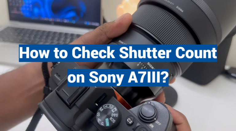How to Check Shutter Count on Sony A7III?
