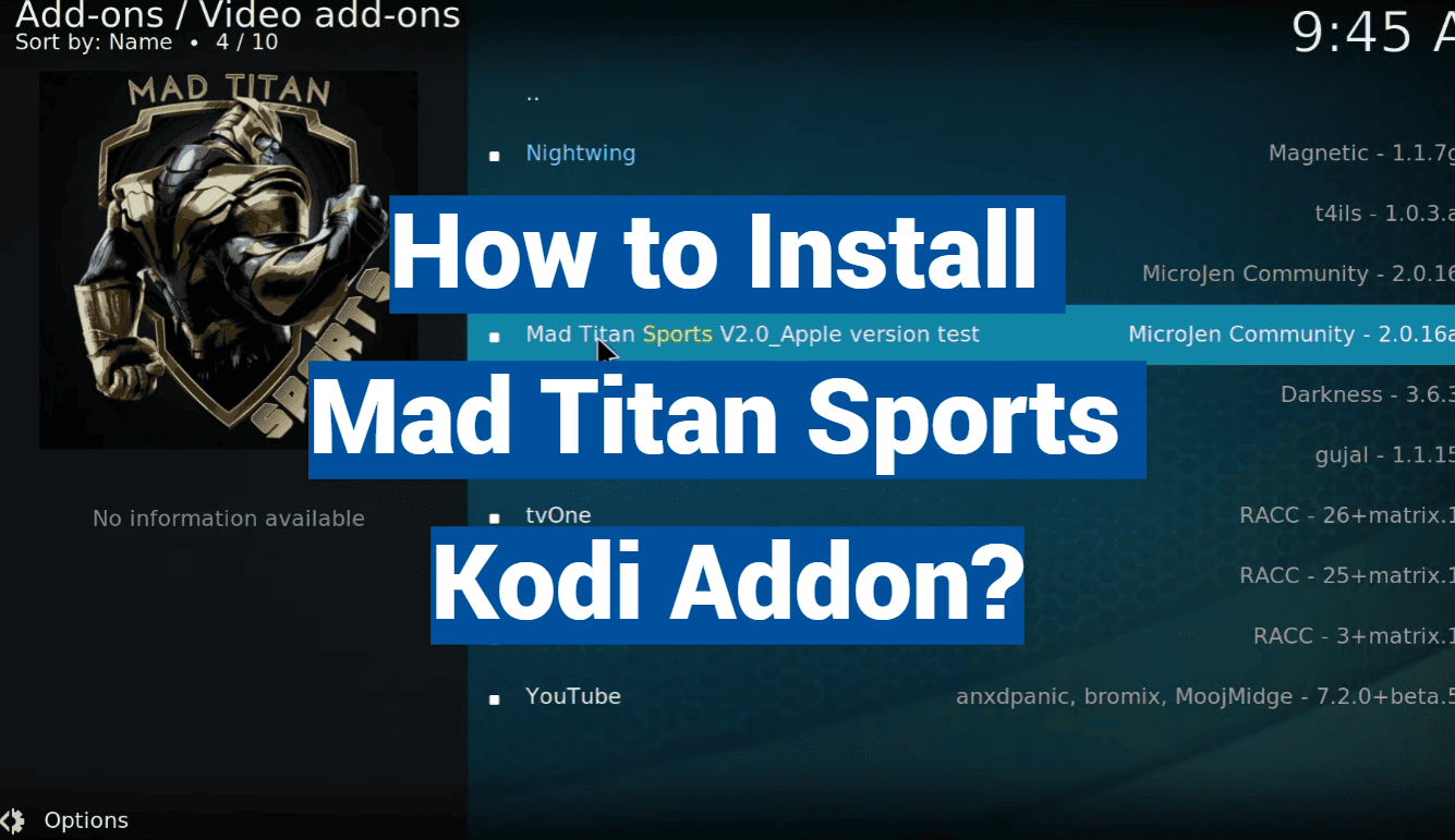 How to Install Mad Titan Sports Kodi Addon?